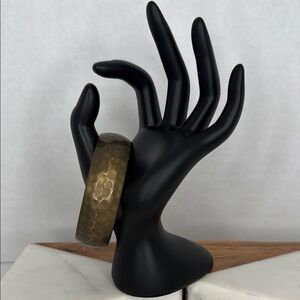 Vintage Estate Hammered Gold-Tone Brass Bangle Bracelet Lot C47